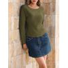 imageImily Bela Womens Waffle Knit Long Sleeve TShirts Slim Fit Crew Neck Basic Tee 2025 Trendy Spring Summer TopsArmy Green
