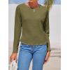 imageImily Bela Womens Waffle Knit Long Sleeve TShirts Slim Fit Crew Neck Basic Tee 2025 Trendy Spring Summer TopsArmy Green