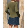 imageImily Bela Womens Waffle Knit Long Sleeve TShirts Slim Fit Crew Neck Basic Tee 2025 Trendy Spring Summer TopsArmy Green