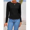 imageImily Bela Womens Waffle Knit Long Sleeve TShirts Slim Fit Crew Neck Basic Tee 2025 Trendy Spring Summer TopsBlack