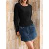 imageImily Bela Womens Waffle Knit Long Sleeve TShirts Slim Fit Crew Neck Basic Tee 2025 Trendy Spring Summer TopsBlack