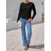 imageImily Bela Womens Waffle Knit Long Sleeve TShirts Slim Fit Crew Neck Basic Tee 2025 Trendy Spring Summer TopsBlack