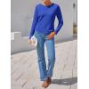 imageImily Bela Womens Waffle Knit Long Sleeve TShirts Slim Fit Crew Neck Basic Tee 2025 Trendy Spring Summer TopsBlue