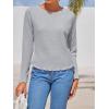 imageImily Bela Womens Waffle Knit Long Sleeve TShirts Slim Fit Crew Neck Basic Tee 2025 Trendy Spring Summer TopsGrey Marle