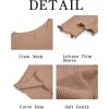 imageImily Bela Womens Waffle Knit Long Sleeve TShirts Slim Fit Crew Neck Basic Tee 2025 Trendy Spring Summer TopsKhaki
