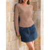 imageImily Bela Womens Waffle Knit Long Sleeve TShirts Slim Fit Crew Neck Basic Tee 2025 Trendy Spring Summer TopsKhaki