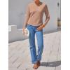 imageImily Bela Womens Waffle Knit Long Sleeve TShirts Slim Fit Crew Neck Basic Tee 2025 Trendy Spring Summer TopsKhaki