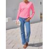imageImily Bela Womens Waffle Knit Long Sleeve TShirts Slim Fit Crew Neck Basic Tee 2025 Trendy Spring Summer TopsLight Pink