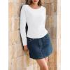 imageImily Bela Womens Waffle Knit Long Sleeve TShirts Slim Fit Crew Neck Basic Tee 2025 Trendy Spring Summer TopsWhite