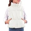 imageImily Bela Girls Puffer Vest Stand Collar Sleeveless Warm Jacket Cute Outerwear With Pockets 714 YearsBeige