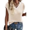 imageImily Bela Summer Cap Sleeve Sweater Vest for Women Casual V Neck Sleeveless Knit Pullover Tank Tops 2025 Spring ShirtsApricot