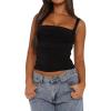 imageImily Bela Womens Summer Tank Tops Ruched Double Lined Sleeveless Y2K Going Out Crop ShirtsBlack