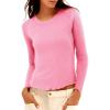imageImily Bela Womens Waffle Knit Long Sleeve TShirts Slim Fit Crew Neck Basic Tee 2025 Trendy Spring Summer TopsLight Pink