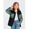 imageImily Bela Girls Aztec Print Corduroy Jacket Fall Button Down Long Sleeve Shirt Overszied ShacketBlack