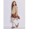 imageImily Bela Girls Turtleneck Sweaters Kids Batwing Sleeve Knit Clothes Chunky Pullover JumperAapricot