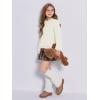 imageImily Bela Girls Turtleneck Sweaters Kids Batwing Sleeve Knit Clothes Chunky Pullover JumperAbeige