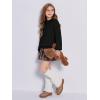 imageImily Bela Girls Turtleneck Sweaters Kids Batwing Sleeve Knit Clothes Chunky Pullover JumperAblack