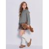 imageImily Bela Girls Turtleneck Sweaters Kids Batwing Sleeve Knit Clothes Chunky Pullover JumperAdeep Grey