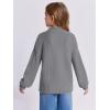 imageImily Bela Girls Turtleneck Sweaters Kids Batwing Sleeve Knit Clothes Chunky Pullover JumperAdeep Grey
