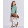 imageImily Bela Girls Turtleneck Sweaters Kids Batwing Sleeve Knit Clothes Chunky Pullover JumperAgreen