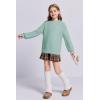 imageImily Bela Girls Turtleneck Sweaters Kids Batwing Sleeve Knit Clothes Chunky Pullover JumperAgreen