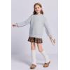 imageImily Bela Girls Turtleneck Sweaters Kids Batwing Sleeve Knit Clothes Chunky Pullover JumperAgrey