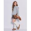 imageImily Bela Girls Turtleneck Sweaters Kids Batwing Sleeve Knit Clothes Chunky Pullover JumperAgrey
