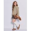 imageImily Bela Girls Turtleneck Sweaters Kids Batwing Sleeve Knit Clothes Chunky Pullover JumperAkhaki