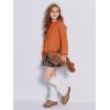 imageImily Bela Girls Turtleneck Sweaters Kids Batwing Sleeve Knit Clothes Chunky Pullover JumperAorange