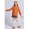 imageImily Bela Girls Turtleneck Sweaters Kids Batwing Sleeve Knit Clothes Chunky Pullover JumperAorange