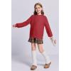 imageImily Bela Girls Turtleneck Sweaters Kids Batwing Sleeve Knit Clothes Chunky Pullover JumperAred