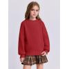 imageImily Bela Girls Turtleneck Sweaters Kids Batwing Sleeve Knit Clothes Chunky Pullover JumperAred
