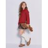 imageImily Bela Girls Turtleneck Sweaters Kids Batwing Sleeve Knit Clothes Chunky Pullover JumperAred