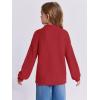 imageImily Bela Girls Turtleneck Sweaters Kids Batwing Sleeve Knit Clothes Chunky Pullover JumperAred