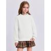imageImily Bela Girls Turtleneck Sweaters Kids Batwing Sleeve Knit Clothes Chunky Pullover JumperAwhite