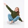 imageImily Bela Girls Turtleneck Sweaters Kids Batwing Sleeve Knit Clothes Chunky Pullover JumperZ3cable Knitarmy Green