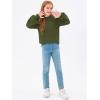 imageImily Bela Girls Turtleneck Sweaters Kids Batwing Sleeve Knit Clothes Chunky Pullover JumperZ3cable Knitarmy Green