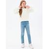 imageImily Bela Girls Turtleneck Sweaters Kids Batwing Sleeve Knit Clothes Chunky Pullover JumperZ3cable Knitbeige