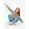 imageImily Bela Girls Turtleneck Sweaters Kids Batwing Sleeve Knit Clothes Chunky Pullover JumperZ3cable Knitkhaki