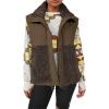 imageImily Bela Womens Winter Sherpa Fleece Vest Stand Collar Button Down Sleeveless Jacket Casual Hooded Coat OuterwearBrown