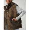 imageImily Bela Womens Winter Sherpa Fleece Vest Stand Collar Button Down Sleeveless Jacket Casual Hooded Coat OuterwearBrown