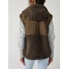 imageImily Bela Womens Winter Sherpa Fleece Vest Stand Collar Button Down Sleeveless Jacket Casual Hooded Coat OuterwearBrown