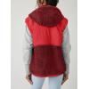 imageImily Bela Womens Winter Sherpa Fleece Vest Stand Collar Button Down Sleeveless Jacket Casual Hooded Coat OuterwearRed