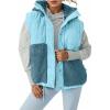 imageImily Bela Womens Winter Sherpa Fleece Vest Stand Collar Button Down Sleeveless Jacket Casual Hooded Coat OuterwearLight Blue