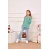 imageImily Bela Girls Button Up Hoodies Casual V Neck Long Sleeve Pullover Sweatshirts Tunic TopsGreen