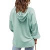 imageImily Bela Girls Button Up Hoodies Casual V Neck Long Sleeve Pullover Sweatshirts Tunic TopsGreen