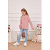 imageImily Bela Girls Button Up Hoodies Casual V Neck Long Sleeve Pullover Sweatshirts Tunic TopsPink