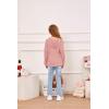 imageImily Bela Girls Button Up Hoodies Casual V Neck Long Sleeve Pullover Sweatshirts Tunic TopsPink