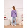 imageImily Bela Girls Button Up Hoodies Casual V Neck Long Sleeve Pullover Sweatshirts Tunic TopsPurple