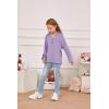 imageImily Bela Girls Button Up Hoodies Casual V Neck Long Sleeve Pullover Sweatshirts Tunic TopsPurple
